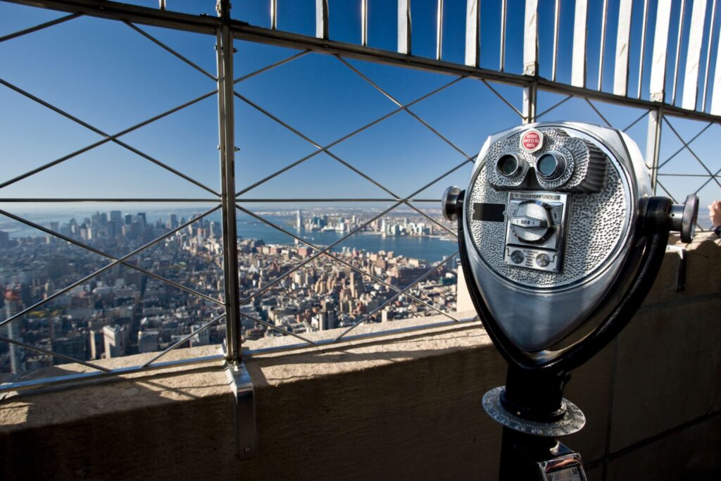new york city from the empire state building observation deck